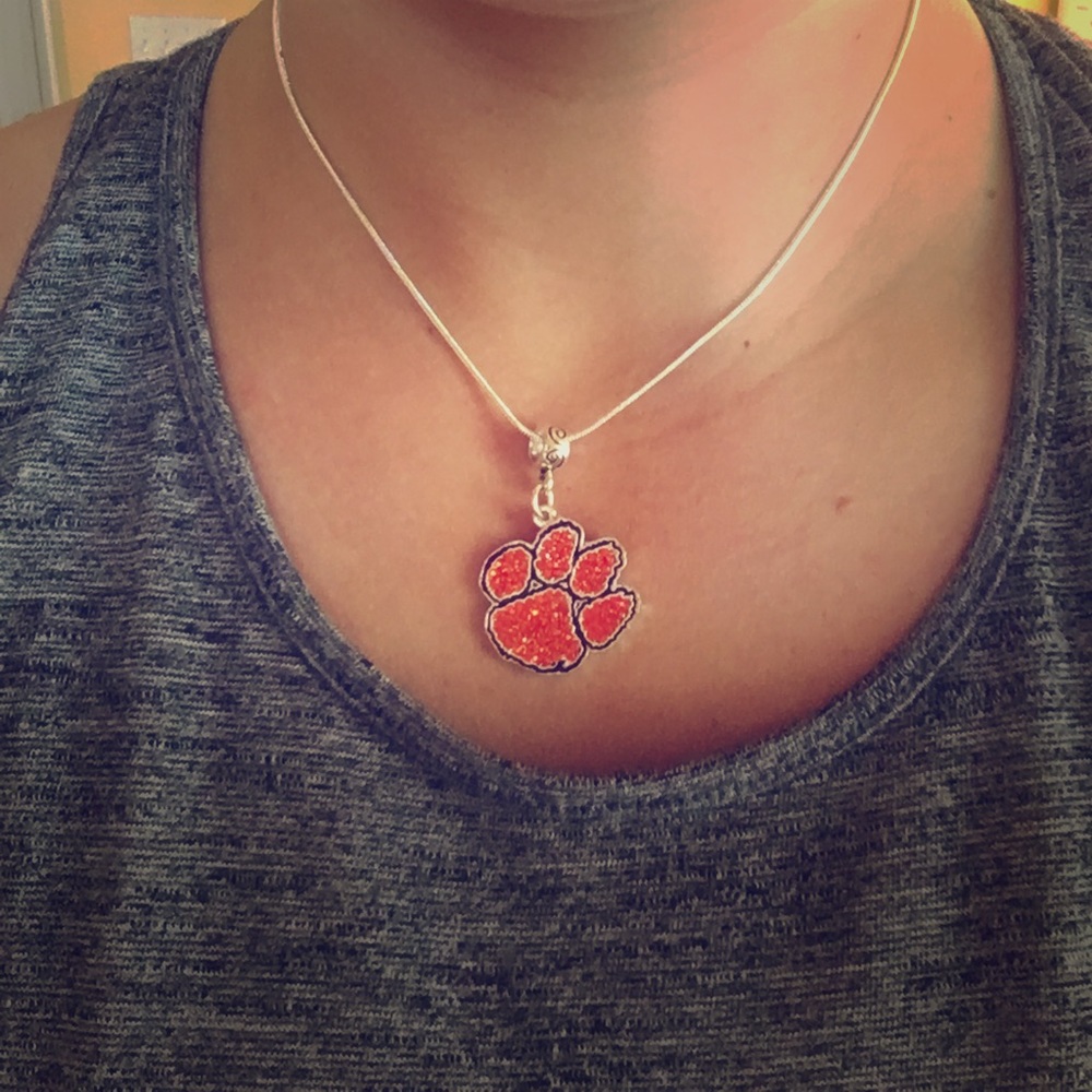 Sterling silver Clemson necklace